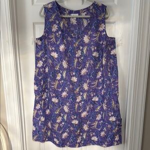 J. Jill Purple Floral Linen Dress NWOT Size XL Petite